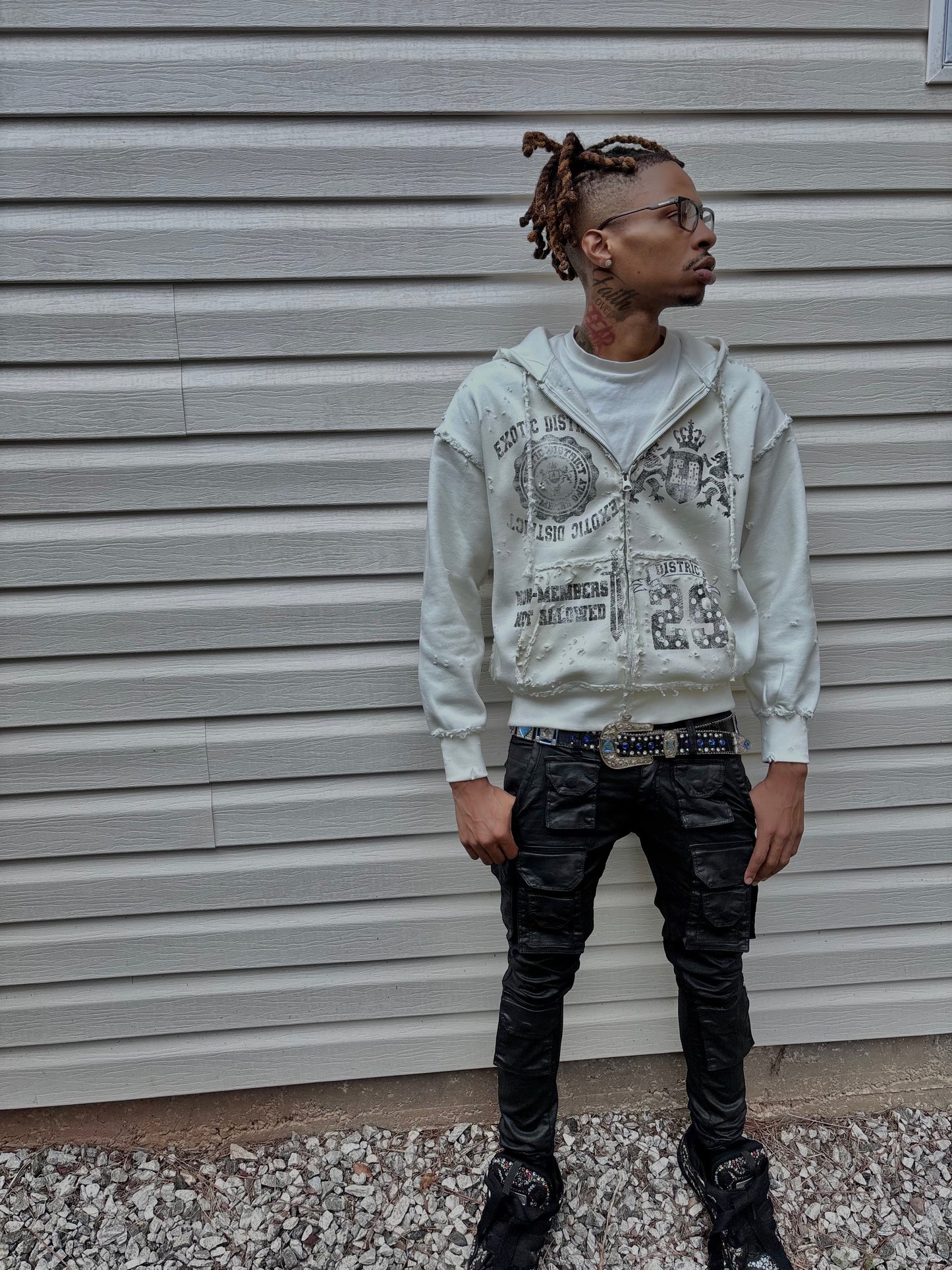 Ravage Cream Distressed Jacket