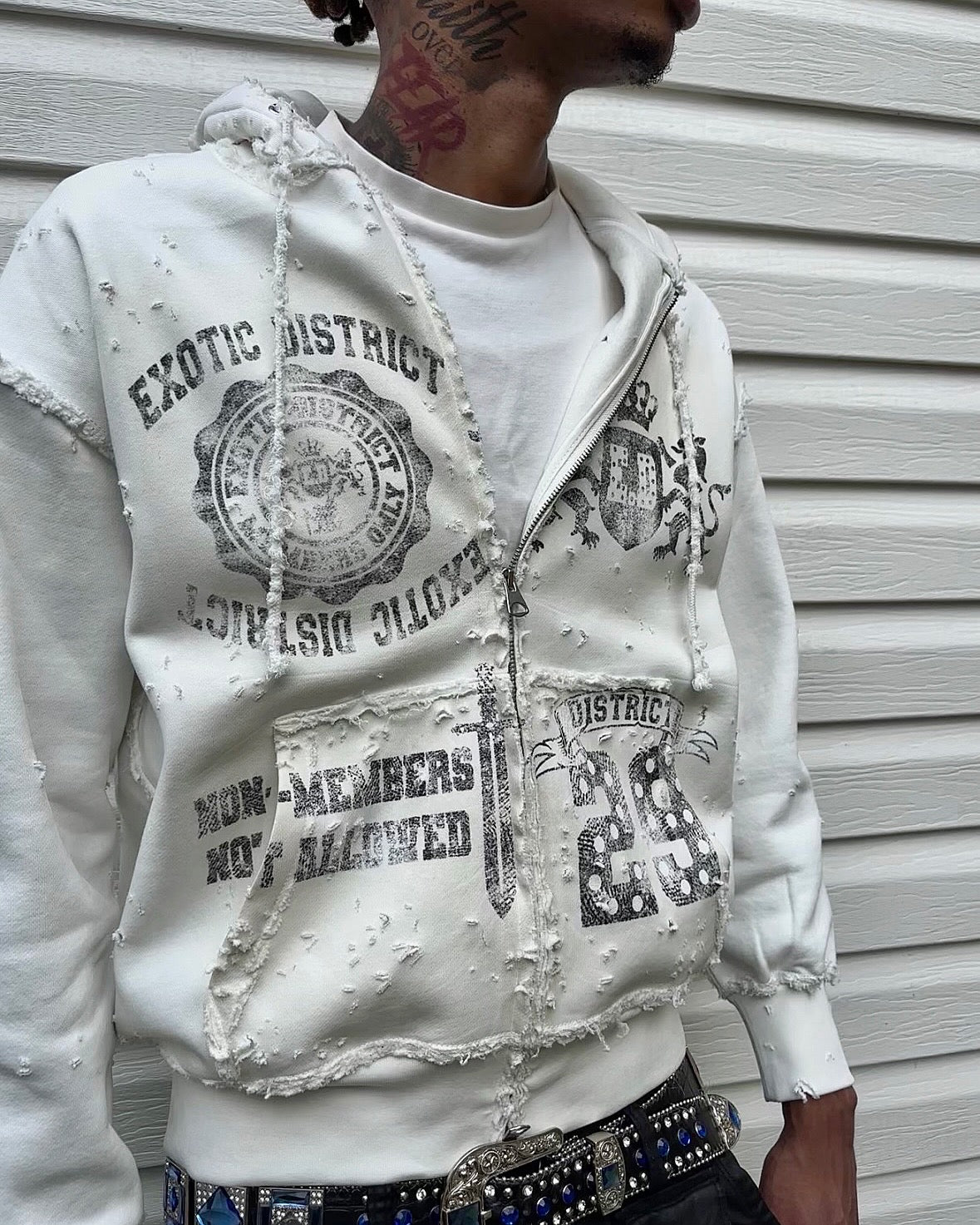 Ravage Cream Distressed Jacket