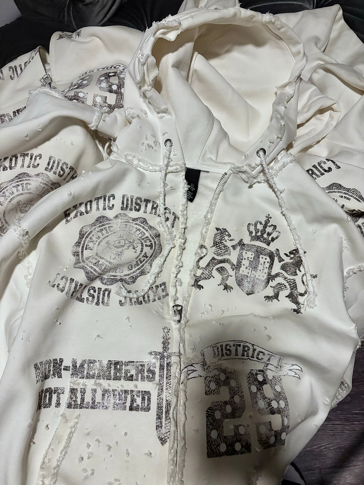 Ravage Cream Distressed Jacket