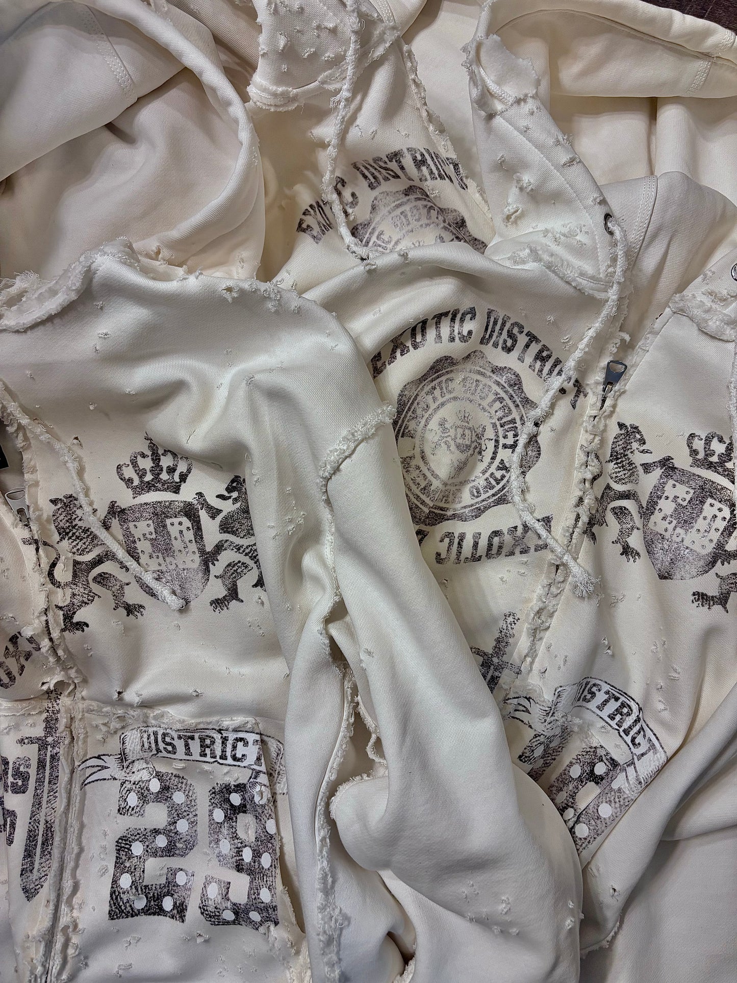 Ravage Cream Distressed Jacket